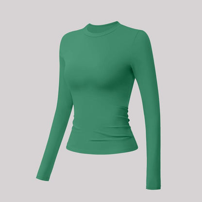 Timeoff 5-Piece Solid Sports Tee Set round Neck Slim Stretchy Ideal for Yoga Gym Workouts Women'S Athletic Wear Sporty Style Clothes Gym Shirts Workout Tops Oversized Gym Shirts Fitness Outfit