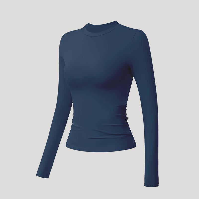 Timeoff 5-Piece Solid Sports Tee Set round Neck Slim Stretchy Ideal for Yoga Gym Workouts Women'S Athletic Wear Sporty Style Clothes Gym Shirts Workout Tops Oversized Gym Shirts Fitness Outfit