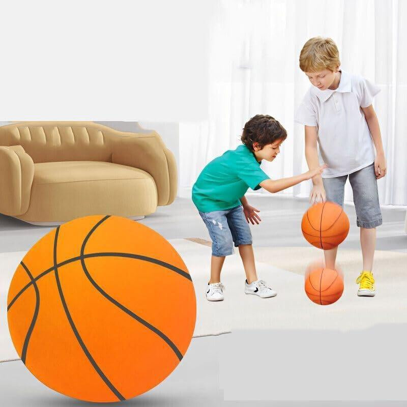 Silent Basketball Foam 24Cm Standard Hush Handle Basketball, Quiet Dribbling Indoor, Indoor Training Ball for Improved Game Experience