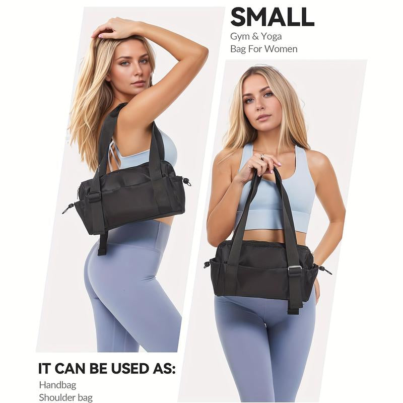 Chic Mini High Quality Gym Bag for Women, Yoga Tote with Wet Compartment, Adjustable Shoulder Strap, Portable Travel Duffle,Gym Accessories
