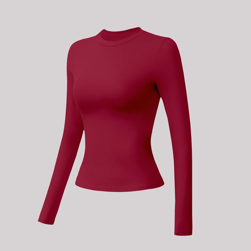 Timeoff 5-Piece Solid Sports Tee Set round Neck Slim Stretchy Ideal for Yoga Gym Workouts Women'S Athletic Wear Sporty Style Clothes Gym Shirts Workout Tops Oversized Gym Shirts Fitness Outfit