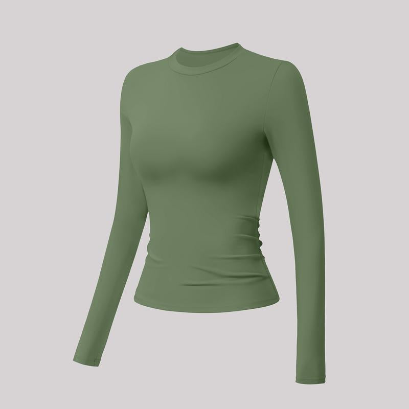 Timeoff 5-Piece Solid Sports Tee Set round Neck Slim Stretchy Ideal for Yoga Gym Workouts Women'S Athletic Wear Sporty Style Clothes Gym Shirts Workout Tops Oversized Gym Shirts Fitness Outfit