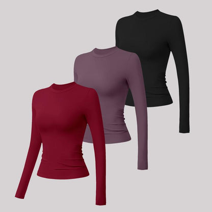 Timeoff 5-Piece Solid Sports Tee Set round Neck Slim Stretchy Ideal for Yoga Gym Workouts Women'S Athletic Wear Sporty Style Clothes Gym Shirts Workout Tops Oversized Gym Shirts Fitness Outfit