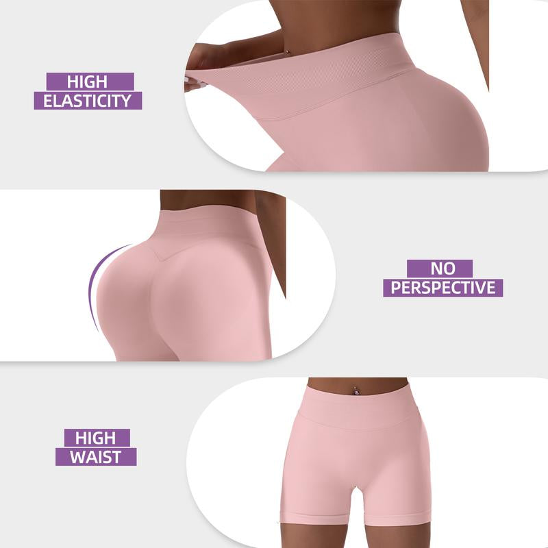 CHRLEISURE 3PCS High Waisted Biker Shorts for Women- Fitness Athletic Workout Running Yoga Gym Shorts