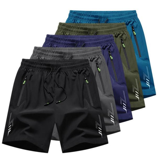 Men'S Athletic Shorts Pack of 5 in Assorted Colors with Zip Pockets and Drawstring Waist for Comfort and Style